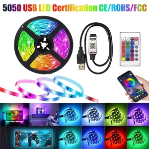 RGB LED Strip Lights 5050 USB Powered Bluetooth App Remote Control Multi Color TV Backlight Room Atmosphere Decor