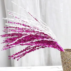 Sparkling pink and white firework sequin branches for Christmas DIY floral decor