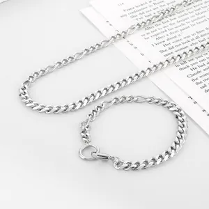 Collier En Acier Inoxydable Épissage Figaro Maille Gourmette Pour Hommes Femmes Punk Streetwear Bijoux De Mode Accessoire
