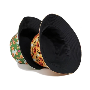 Double-sided Halloween bucket hats with pumpkin, ghost, and spider web cartoon patterns