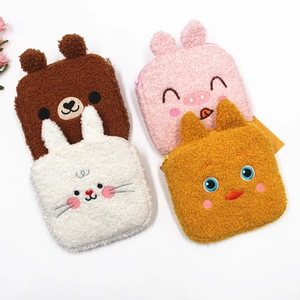 Cute plush animal sanitary napkin organizers with bear, pig, rabbit and chicken designs