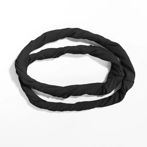 Elastic black twisted turban headband for men in a minimalist ethnic style design
