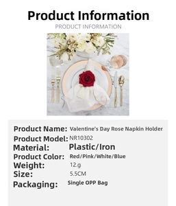 Detail view of 5.5cm handmade red rose napkin ring for wedding and banquet table decor