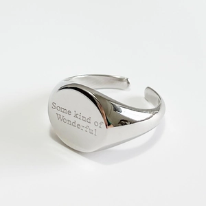 925 Sterling silver open ring featuring 'Some kind of Wonderful' engraved round seal