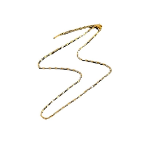 Polished golden 304 stainless steel vacuum plated 40+5cm thin chain necklace with lobster clasp