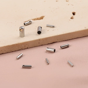 Silver stainless steel snake head crimp bead connectors for DIY jewelry making in multiple sizes