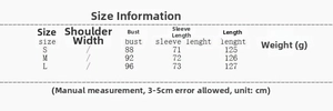 Detailed size chart with measurements for the printed V-neck maxi dress lantern sleeves