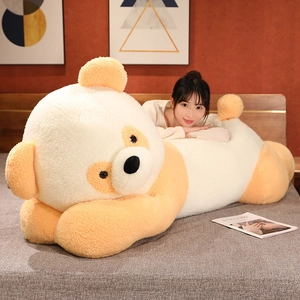Oreiller géant en peluche panda orange pour le sommeil et décoration de maison
