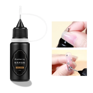 Misscheering 10ml no-wipe nail art glue with precision metal needle for rhinestones