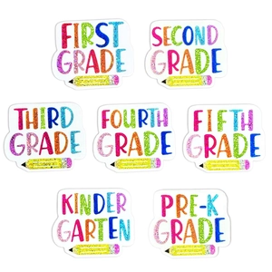 Acrylic Glitter Brooch Pin Teacher Back To School Grade Kindergarten Pre-K First To Fifth Colorful Pencil Decoration