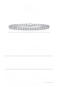 Macro shot of 18cm tennis bracelet in 925 sterling silver with moissanite stones