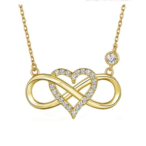925 Sterling Silver Infinity Heart Pendant Necklace With Sparkling Zirconia Luxurious Romantic Jewelry For Women Valentine Gift