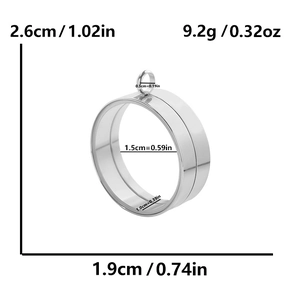 Detailed dimensions of silver stainless steel round glass locket pendant with weight specs
