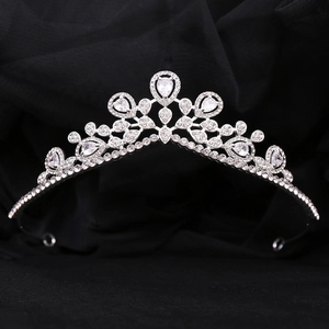 Bridal Crown Tiara Alloy Rhinestone Zircon Wedding Hair Accessories Elegant Princess Style For Women