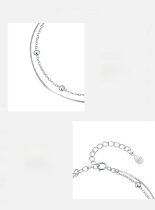 Dettaglio della catena a serpente in argento sterling S925 con sfere lucide e chiusura