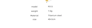 Specifications of titanium steel butterfly tassel necklace: model P513, 7.0g weight, 40+5cm