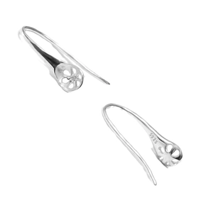 S925 sterling silver hollow earring hooks accessories for DIY pearl jewelry making