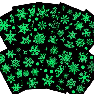 Luminous snowflake and star wall stickers for Christmas window and home decoration