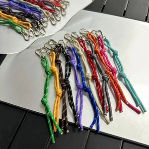 Colorful Braided Rope Bag Charm Reflective Paracord Keychain With Metal Carabiner Handmade Fashion Accessory