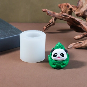 Molde de silicona de panda 3D para velas y resina con linda figura de panda decor