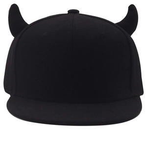 Unisex Punk Style 3D Devil Horn Snapback Baseball Cap Embroidered Letter Cotton Streetwear Hip Hop Hat For Men Women