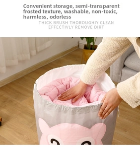 Detail of waterproof storage bag showing large capacity for blankets and drawstring closure