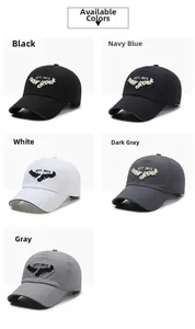 Detailed view of quick-dry mesh baseball caps with 3D embroidery in five colors