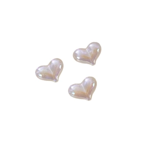 Lustrous pearlescent heart-shaped resin beads for DIY jewelry and phone chain accessories