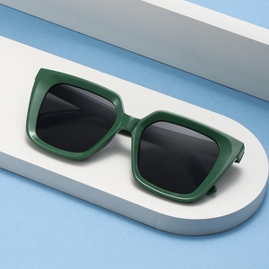 Fashion Square Large Frame Sunglasses PC Frame AC Lens UV400 Protection Retro Ins Style For Women Men