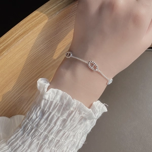 S925 Sterling Silver Hollow Pig Nose Bracelet For Women 18K Gold Plated INS Minimalist Anchor Chain Hand Bracelet Jewelry