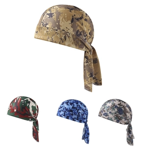 Polyester Camouflage Pirate Hat Doo-rag For Outdoor Cycling Running Sports Breathable Tie-back Headwrap Hip Hop