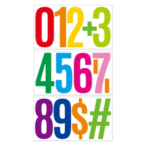 Detailed set of colorful 6-inch waterproof numbers and symbols for outdoor decoration