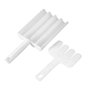 Manual 3-hole plastic meatball maker tool with spatula for easy fish ball shaping