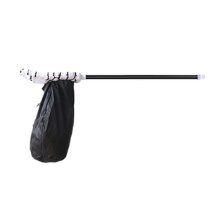Halloween skeleton palm candy bag for kids trick or treating with mesh bag and black long handle
