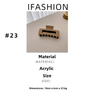 Détail d'une pince à cheveux rectangulaire en acrylique de 10cm avec ses dimensions