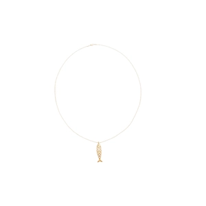 Luxurious gold stainless steel fish pendant necklace with minimalist design for women