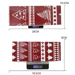 Red wool felt Christmas tree desk ornaments in two sizes with height measurements