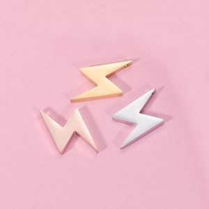 Lightning Bolt Pendant Charms Stainless Steel Mirror Polished Creative Simple Punk Style Jewelry Making Accessories