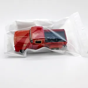 Transparent self-sealing polyethylene bag featuring a vintage red pickup truck model