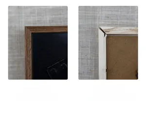 Detail of high-quality seamless wood frame corner joinery versus gapped assembly