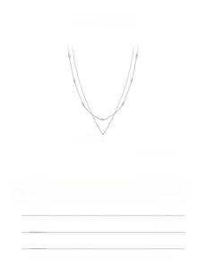 Detail view of 925 sterling silver double-layer necklace with 0.30Ct square moissanite