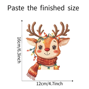 Spécifications de taille pour l'autocollant renne de Noël avec hauteur de 16 cm