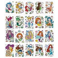 Sheet of twenty colorful cartoon mermaid stickers with various patterns for kids' DIY fun