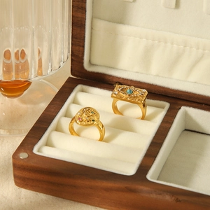 Luxurious 18K gold stainless steel evil eye rings with turquoise and colorful gemstones