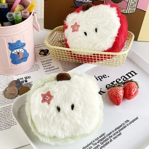 Cute fruit-themed plush coin purse and earphone storage bag for kids' gifts