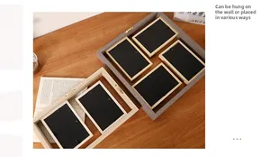 Rear view of wood photo frame with wall-mounting hardware and versatile display stand