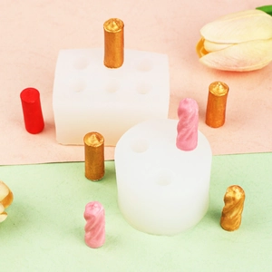 3D silicone pillar mold for DIY scented candles and chocolate desserts with multi-cavity design
