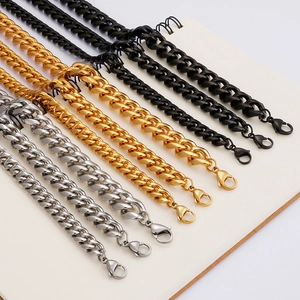 Men Stainless Steel Cuban Link Chain Necklace And Bracelet Heavy Curb Link Jewelry Hip Hop Punk Minimalist Style