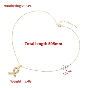 Vintage 18K gold-plated scarf pendant necklace with pearls and beaded chain length 505mm