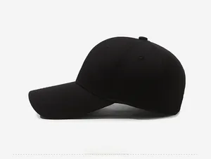 Detailed side view of black baseball cap featuring precision State embroidery and cotton texture